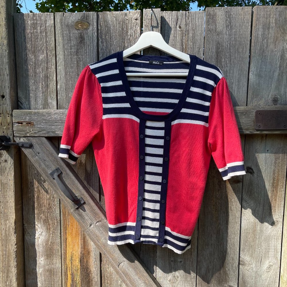 Nautical Short Sleeved Sweater